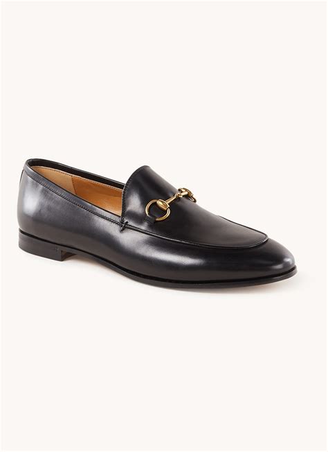 Gucci Jordaan loafer van leer met horsebit • Zwart 